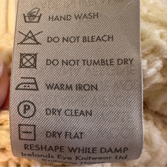 IrelandsEye Men’s Aran Knit 1/4 Zip  100% Merino Wool Turtleneck Sweater size L - Picture 4 of 9